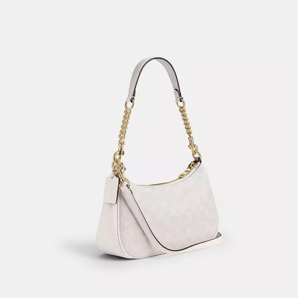 NWT! 🧧 🎁 Style#CV933, Coach Teri Shoulder Bag in White/Gold/Chalk - Picture 12 of 15